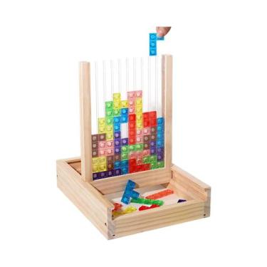 Imagem de Quebra-Cabeça 3D Transparente Tetris Para Dois Jogadores, Brinquedo Ed