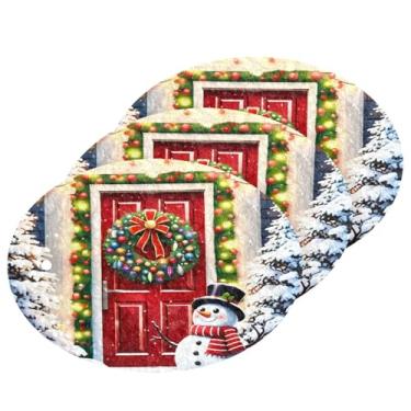 Imagem de Wassud Cena de Natal (2) esponja de polpa de madeira para pratos, pacote com 3 esponjas de cozinha para limpeza, esfregão resistente para panelas antiaderentes, esponjas de lavar louça para pia