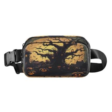 Imagem de CEBUGI Pochetes de caminhada para homens e mulheres, fundo de Halloween, moderno, resistente à água, com cinto ajustável para treino, viagem, corrida