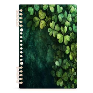 Imagem de Burbuja Caderno de trevo de São Patrício, papel pautado universitário A5 com 60 folhas, fichário para escritório, 1 pacote