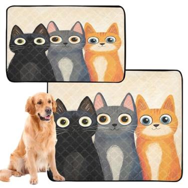 Imagem de CEBUGI Almofadas de xixi laváveis para cães, pacote com 2, almofadas impermeáveis para filhotes de cachorro, antiderrapante, à prova de vazamento, para cama de cercadinho, gatos fofos