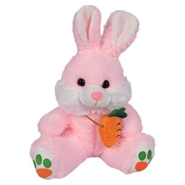 Imagem de Coelho De Pelúcia Com Cenoura 22cms - Rosa - Fizzy