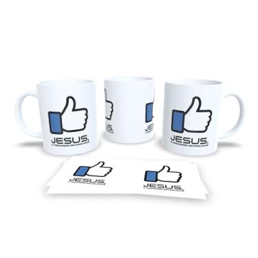 Imagem de Caneca Cristã com Frase 'Jesus é a Verdadeira Conexão 5G', Cerâmica Branca, Design Moderno, Presente Gospel (19445)