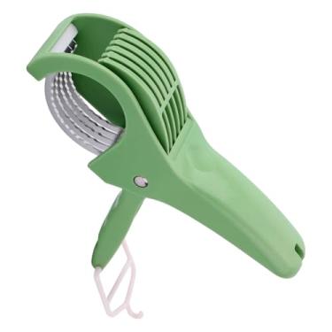 Imagem de Fatiador Multifuncional de Bananas, Cortador Legumes Aço Inoxidável com Cabo ABS Fatiar Frutas Linguiças e Muito Mais de Maneira Uniforme Ideal para Saladas Frutas e Preparo Alimentos (Verde)