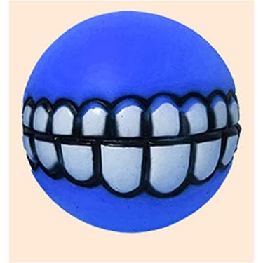Imagem de Bolas Grinz para Cães Brinquedo de Borracha com Dentes engraçados sorridentes oco Bounce Busca Flutuação e Dispensação Petiscos Único