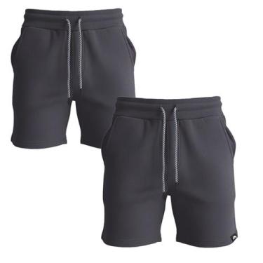 Imagem de Kit 2 Bermudas Masculina Moletinho Short Moletom Dagg Algodão Lisa Com