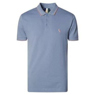 Imagem de Camisa Polo Reserva Enxuto Novo Friso Masculino Azul Claro-Masculino
