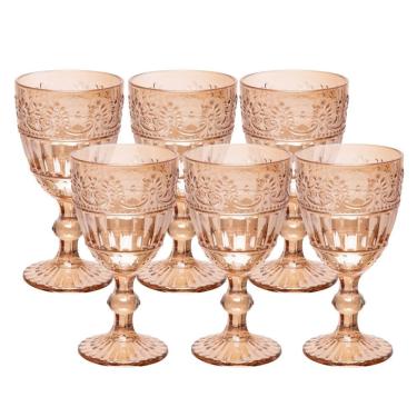 Imagem de Jogo 6 Taça De Cristal Ecológico Para água E Suco Mauve 320ml âmbar Wolff