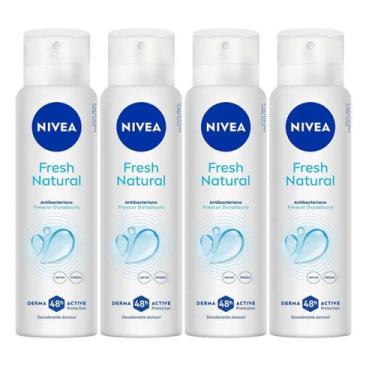 Imagem de Kit Desodorante Aerosol Nivea Fresh Natural 150ml - 4 unidades