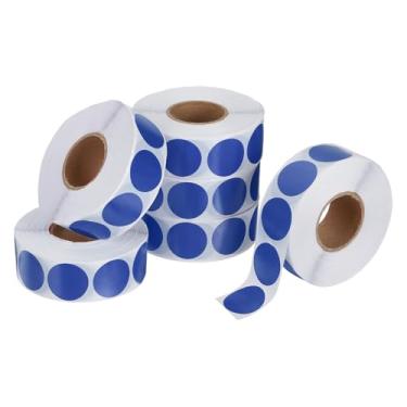 Imagem de PATIKIL 6000 peças de adesivos coloridos de 6 rolos, adesivos circulares de 1,9 cm, etiqueta de codificação para escritório, negócios, quintal, venda de garagem, decoração de casa, azul escuro
