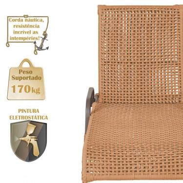 Imagem de 2 Cadeiras Espreguiçadeira Piscina Corda Náutica E Mesa Terra Cota