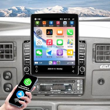 Imagem de Rádio automotivo de 24.6 cm para Ford F-250 F-350 1999 2000 2001 2002 2003 2004, tela sensível ao toque estéreo super resistente com GPS sem fio WiFi FM/RDS SWC, suporte GPS//DSP/SWC/AHD unidade de