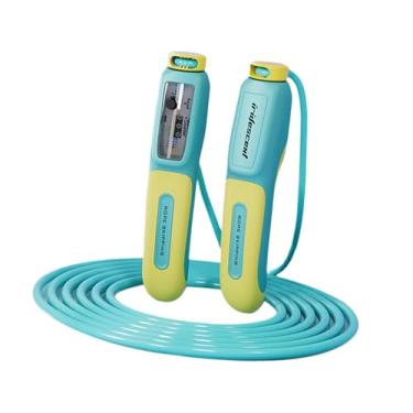 Imagem de Generic Corda de pular infantil com alça ergonômica, equipamento de ginástica para exercícios, atividades ao ar livre em casa e academia, Azul Claro