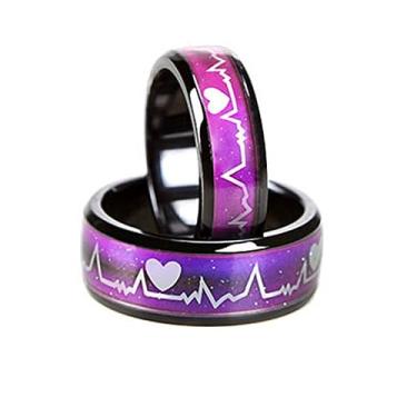 Imagem de Anel unissex que muda de humor em forma redonda, joia de dedo reativa à temperatura, design elegante para expressão emocional e presente