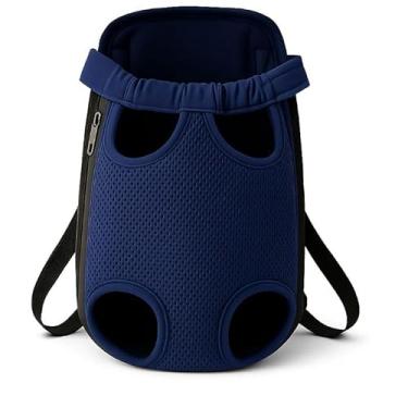 Imagem de Mochila Canguru Pet para Cachorro Pequeno – Transporte Confortável e Seguro com Alças Ajustáveis(AZUL ESCURO,TAMANHO P)