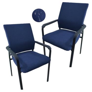 Imagem de Daunkang Capa para cadeira de escritório para hóspedes dividida, proteção para recepção, poltrona, capa extensível, com braços, para recepção de escritório, escola, igreja, convidado, G, conjunto de 2