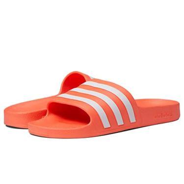 Imagem de adidas Sandália unissex Adilette Aqua Slides, Vermelho/branco/vermelho solar, 8