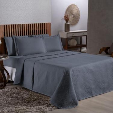 Imagem de Colcha Cobre Leito Cama Solteiro Casal(Cinza,Queen)