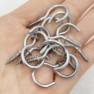 Imagem de Conjunto de ganchos para copos rosqueados, conjunto de 75 peças em 6 tamanhos, ganchos de teto para pendurar, preto, prata, dourado, ideal para lâmpadas, plantas e decorações (P1)