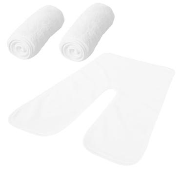 Imagem de 3 toalhas de esteticista de microfibra, toalha de spa de remoção, pano facial macio de secagem rápida, toalha de spa super absorvente para massagem e limpeza a vapor facial (3, branco bege)