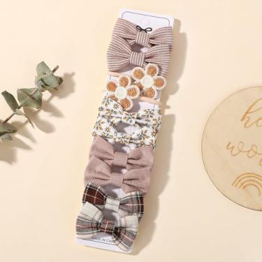 Imagem de 10 peças de laços de cabelo com laços, pequenos elásticos de 4 cm, suportes de rabo de cavalo, tecido macio, laço de flor, faixas de cabelo de borracha para mulheres jovens (10 peças)