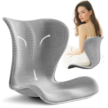 Imagem de Derson Almofada ergonômica de apoio lombar para cadeira de escritório, corretor de postura para dor nas costas na cintura inferior, almofada alisadora grande de espuma viscoelástica para escritório