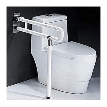 Imagem de CZCZC Toalheiro com alça de banho, apoio de braço dobrável, barra de apoio de segurança, trilho de suporte, banheiro, aço inoxidável, antiderrapante, suporte de corrimão de vaso sanitário dobrável