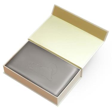 Imagem de THXSILK Fronha de seda amoreira com bordado de gato 6A, capa de almofada 100% seda pura 22 Momme com zíper oculto, design de gato fofo, 1 peça (Queen 51 x 76 cm, cinza)