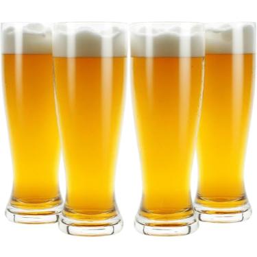 Imagem de Lily's Home Óculos de cerveja inquebráveis – Copos de cerveja para ambientes externos de 453 ml – Conjunto com 4, Clear, 4