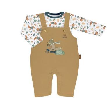 Imagem de Conjunto Body Manga Longa e Jardineira Longa, diversas estampas - 2 Pe