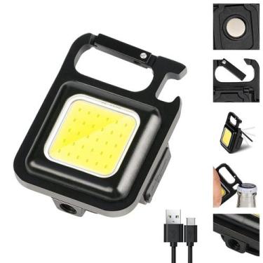 Imagem de Mini Lanterna Recarregável LED Portátil COB Chaveiro Lanternas Com 4 M
