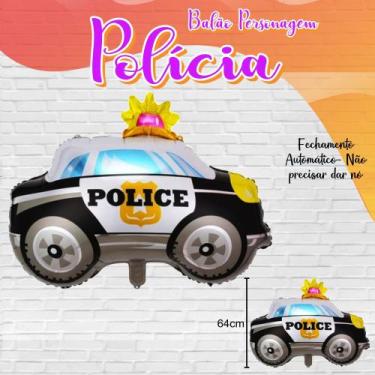 Imagem de Balão Metalizado Carro de Polícia 64cm - Polícia Infantil. - Open