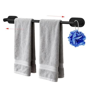 Imagem de Toalheiro autoadesivo, suporte de toalha de banho ajustável de 40,6 a 61 cm para banheiro, aço inoxidável SUS304 sem furadeira na parede, suporte de toalha de banheiro para casa, cozinha (1 pacote