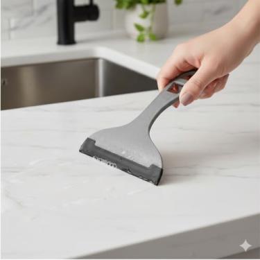 Imagem de Rodo de Limpeza para Pia de Cozinha, Plástico Resistente, Cinza Titânio, 18x16cm, Design Ergonômico, Compacto e Prático