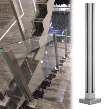 Imagem de Poste de corrimão de aço inoxidável Sapphire 304 - Balaustrada de 125 cm de altura para varanda, deck, escadas e jardim - Poste de cerca durável, sistema de corrimão ao ar livre