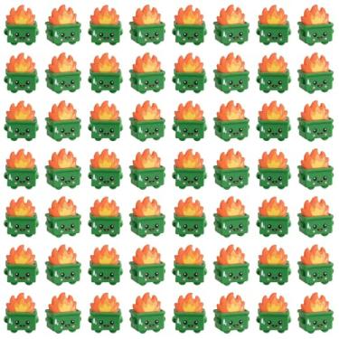 Imagem de Festanlee 60 Pcs Mini Dumpster Trash Shape with Fire Figurines Tiny Resin Dumpster Fire Figures Positive Desk Decorations Encouragement Motivational Gifts for Teacher Coworker Staff (60, Green)