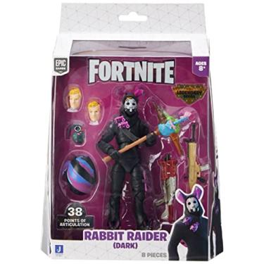 Imagem de Fortnite Legendary Series Rabbit Raider (escuro), boneco altamente detalhado de 15 cm com ferramenta de colheita, armas, costas e rostos intercambiáveis multicoloridos FNT0857