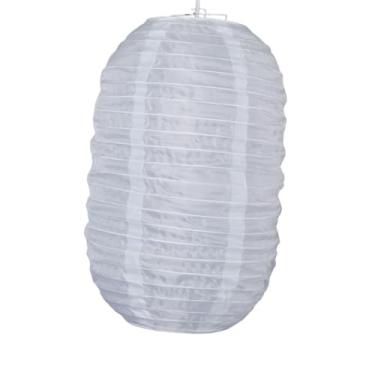 Imagem de Fenteer Abajur para Lanterna Externa, Abajur para Luminária Pendente, Design Vintage Clássico, Capa para Luminária Suspensa para, Jardim ou Sacada, Branco, 24cmx40cm