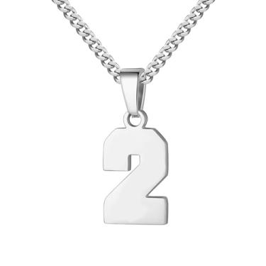 Imagem de Colar com Número Individual em Aço Inoxidável, Corrente de 22 Polegadas, Pingente Numérico Minimalista Unissex, Acessório Versátil para Uso Diário ou Presente