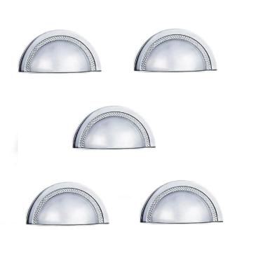 Imagem de Kit 5 Puxador Shell 48Mm Zen Cromado Zp4319.1 Concha