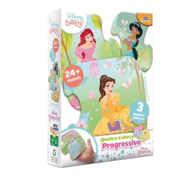 Imagem de Quebra-Cabeça Progressivo Princesas da Disney Baby - 2, 3 e 4 Peças - Toyster