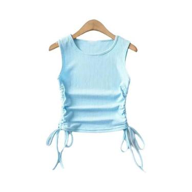 Imagem de Top Cropped Sexy De Cor Sólida Para Mulheres, Casual De Verão, Moda Fe