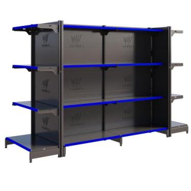 Imagem de Prateleira Mercado Loja Gôndola Fit Centro 2 Pontas 1 Inicial E 1 Cont