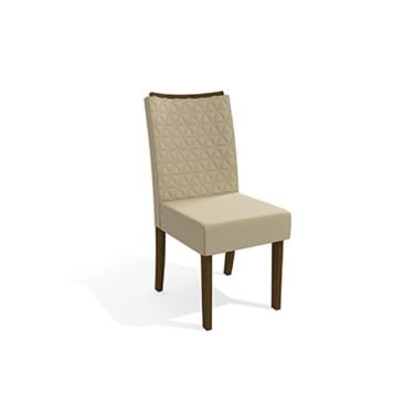 Imagem de Kit 2 Cadeiras Sala Jantar Rosa 2CAD129 Madeirado 2 Un Walnut/Linho Bege - Kappesberg
