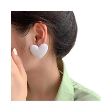 Imagem de Brincos Pendentes Geométricos Vintage Em Acrílico Vermelho, Branco, Pr