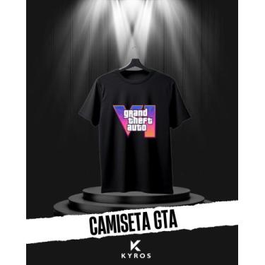 Imagem de Camiseta GTA - 100% Algodão Unissex - Kyros, Branco, M