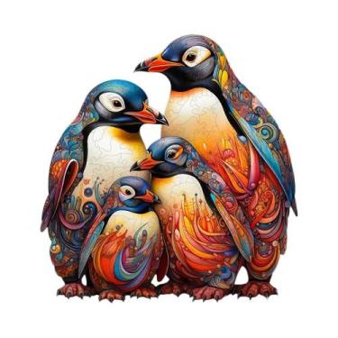 Imagem de Quebra-Cabeça De Madeira Para Adultos Em Forma De Pinguim, Caixa De Pr