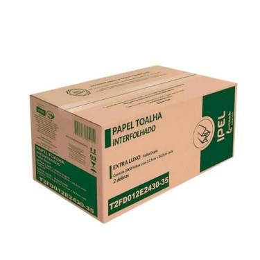 Imagem de Papel Toalha Interfolha 2 Dobras Folha Dupla 2.000 folhas Laminado Ipe