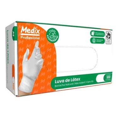 Imagem de Luva Látex Medix com Pó e 100 Un Para Saúde e Consultórios, P