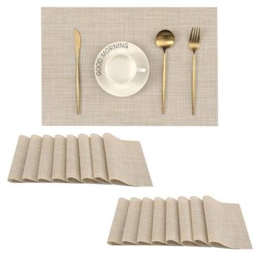 Imagem de Jogo Americano Leetaltree Conjunto de 16 Peças Bege Resistente ao Calo